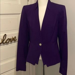 Calvin Klein 1-Button Blazer Purple